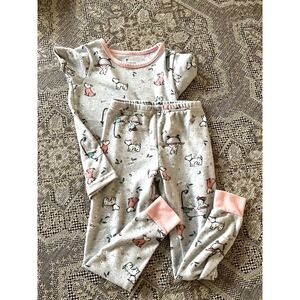 Laura Ashley Girls Pajamas Set Dog Bathtime Comfort Soft Stretch Toddler Size 4T